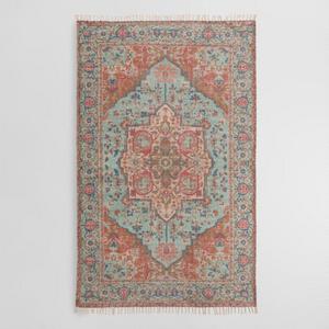 5'x8' Blue Medallion Print Cotton Dhurrie Lesedi Area Rug