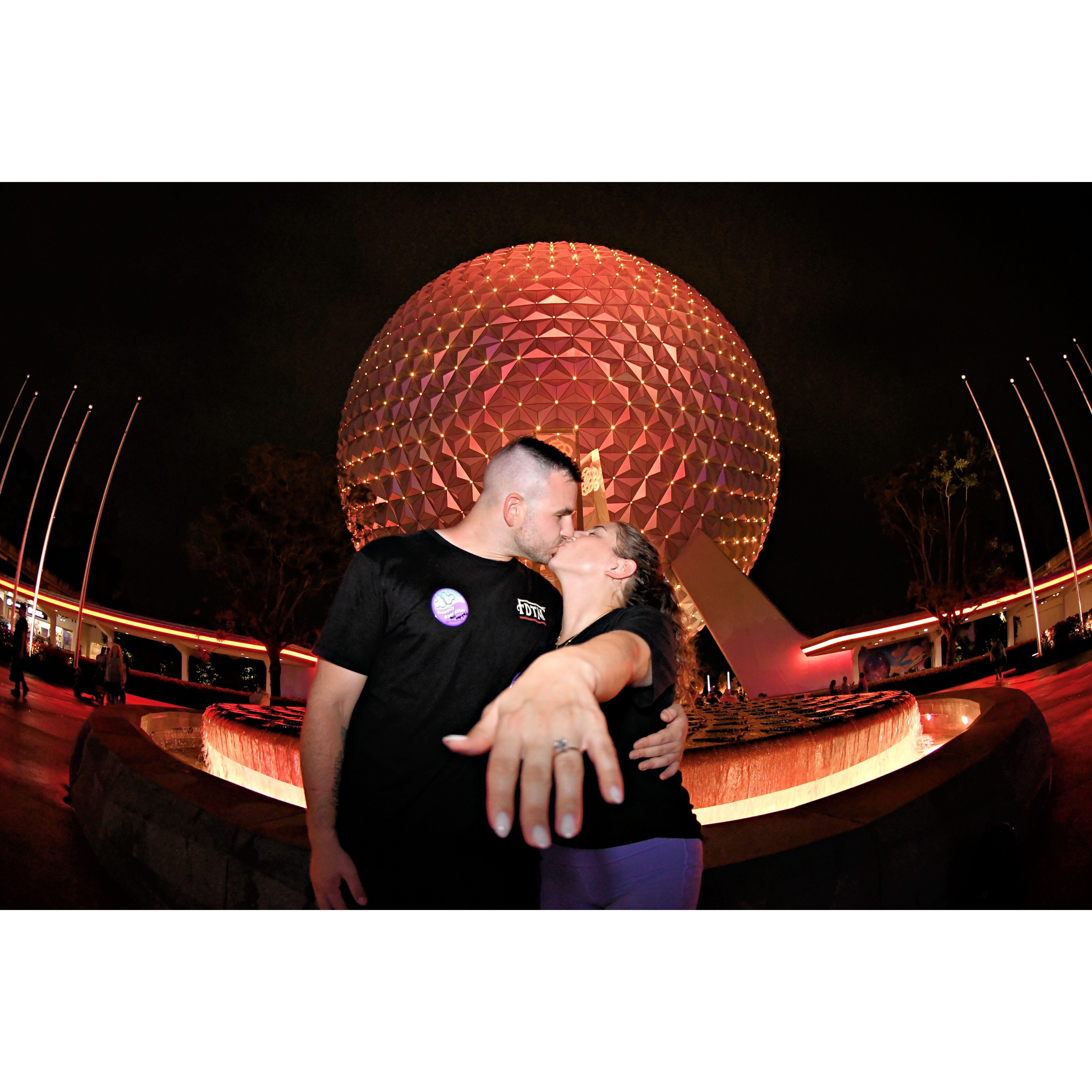 Celebrating our egagement in Epcot