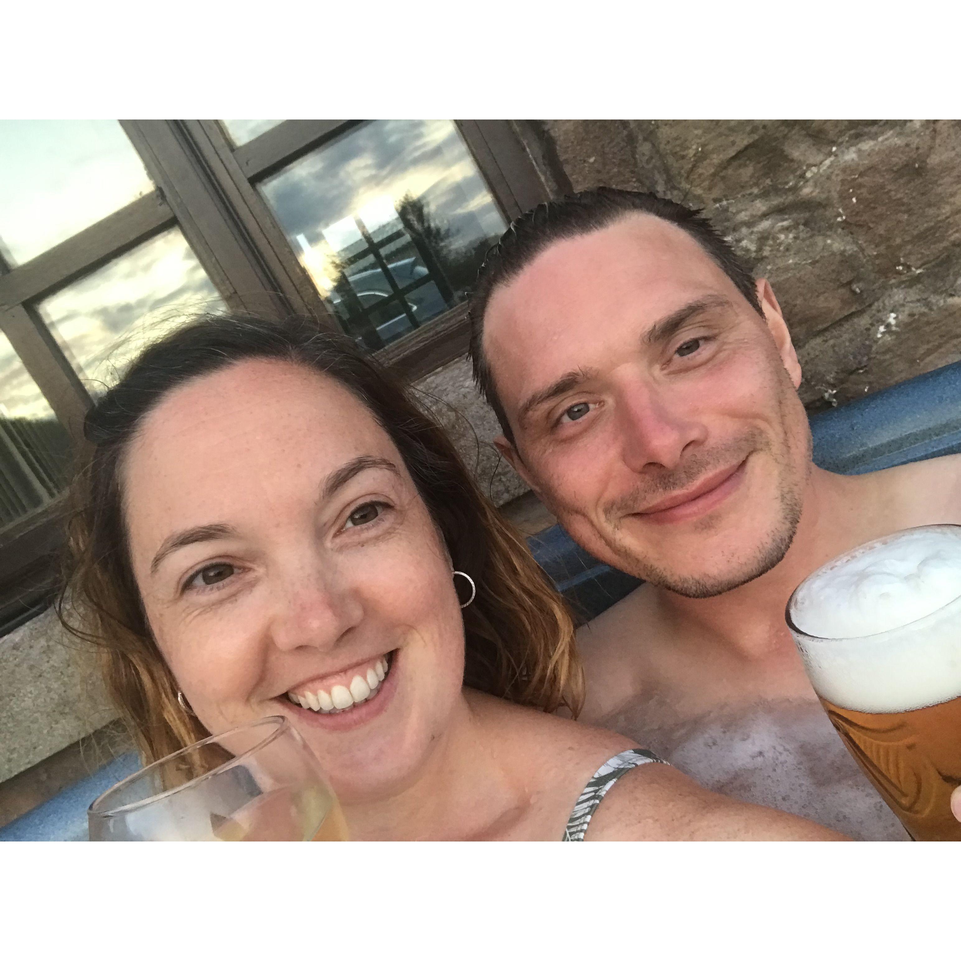 Time in the tub in a family barn holiday