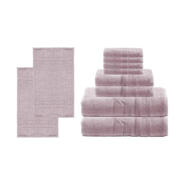 Mosobam Hotel Luxury 10pc Deluxe Bath Bundle 1000 GSM Bath Mats 20X34 and 700 GSM Bath Towels at 30X58 16X30 and 13X13, Lavender Aura, Viscose Made from Bamboo - Turkish Cotton