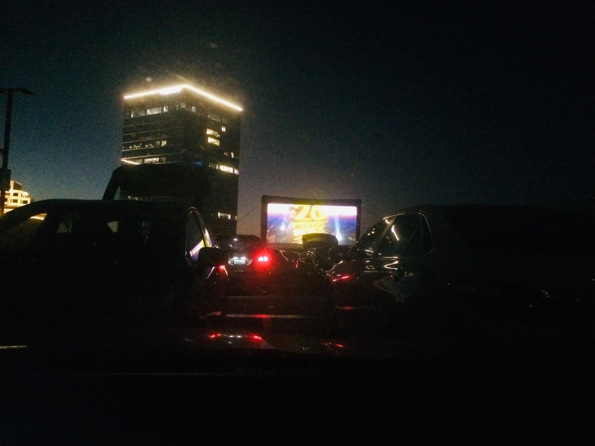 Brian and Dana at a drive-in movie (Irvine Spectrum - Irvine, CA).