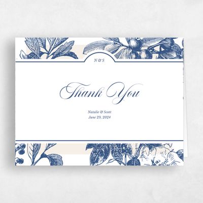Grayed Cobalt, Blue Wedding Thank You - Ridgemoor Landscape