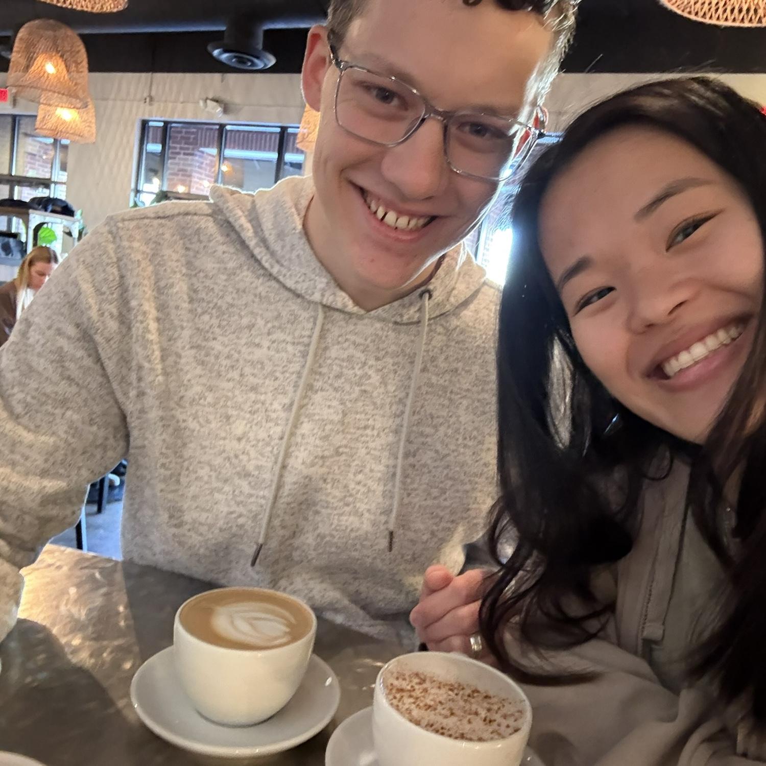 Went to Kaldi’s to celebrate our one year anniversary! Our first date was at Kaldi’s where we both ordered vanilla lattes and talked for hours!