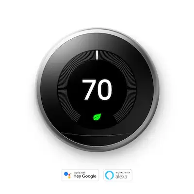 Google  Nest Learning Smart Thermostat with WiFi Compatibility (3rd Generation) - Stainless Steel