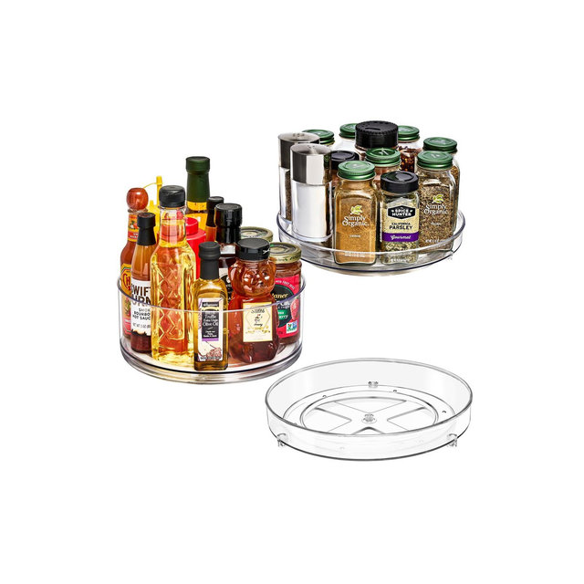 Sorbus Clear Acrylic Lazy Susan Organizer 3 Pack - for Fridge, Pantry, Cabinet, Table, Makeup, Set