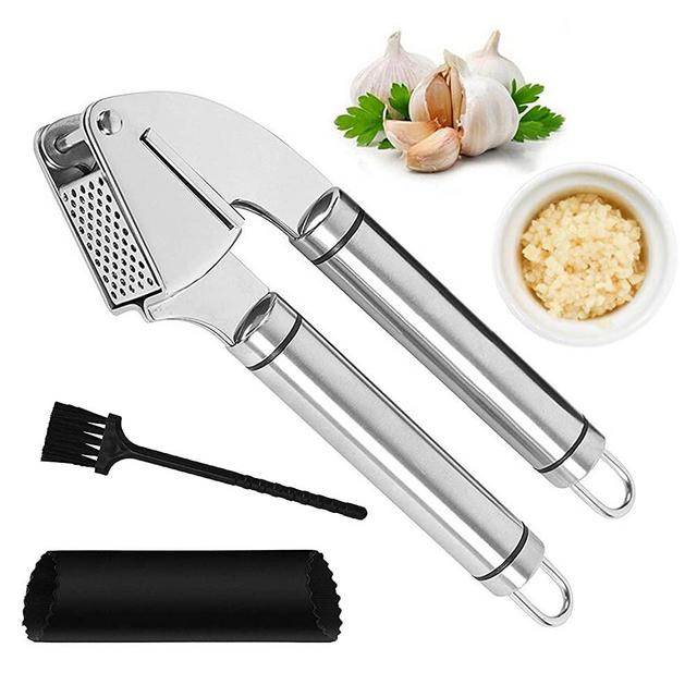 CINEYO Garlic Press, Stainless Steel Mincing & Crushing Tool for Nuts & Seeds and Ginger press - Professional Grade, Easy Clean, Dishwasher Safe