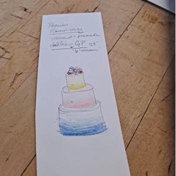 Martha from Trefzger's Bakery, Wayne and I were able to finalize a wedding cake. We're super excited to see what the real thing looks like!