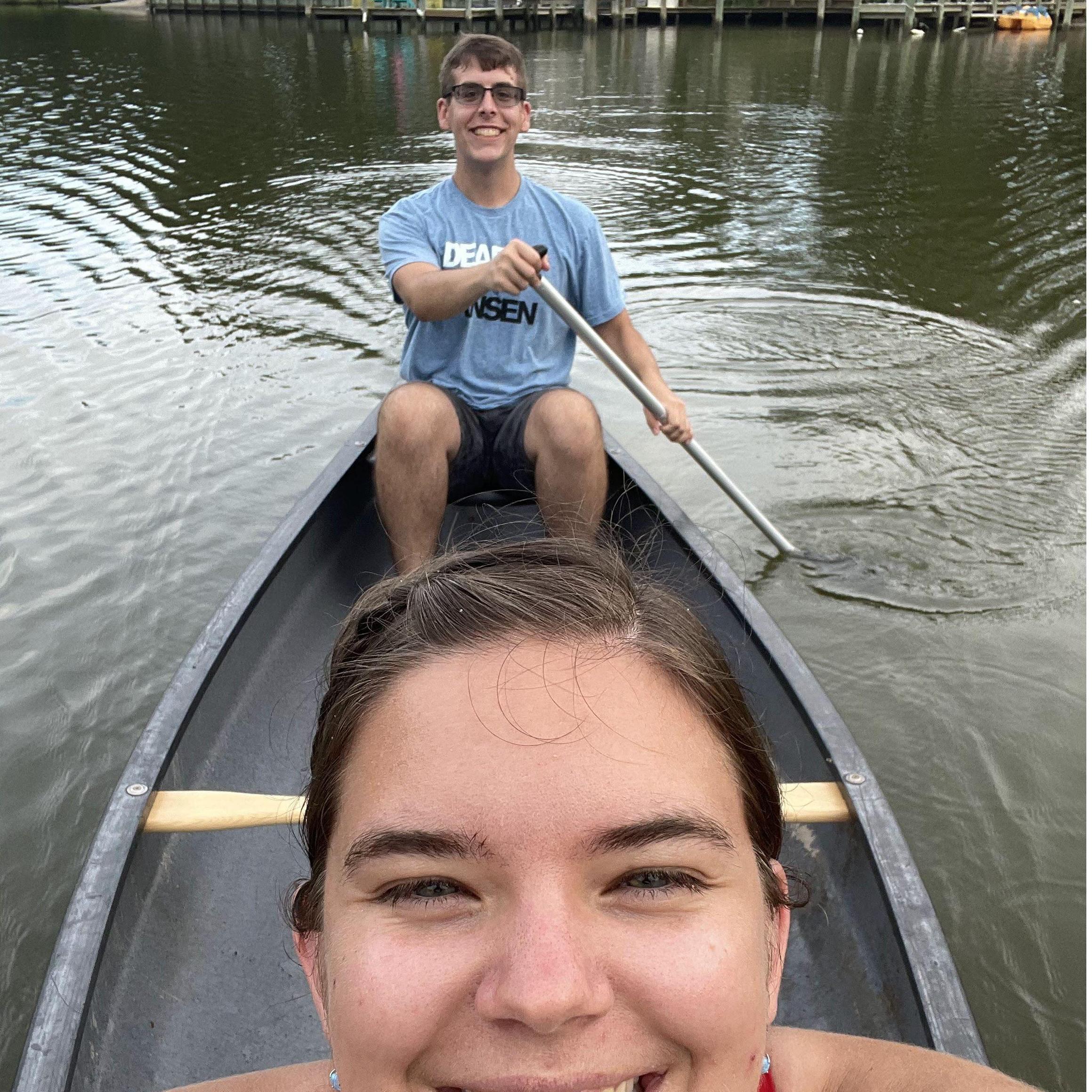 When you make him paddle so you can get the picture.