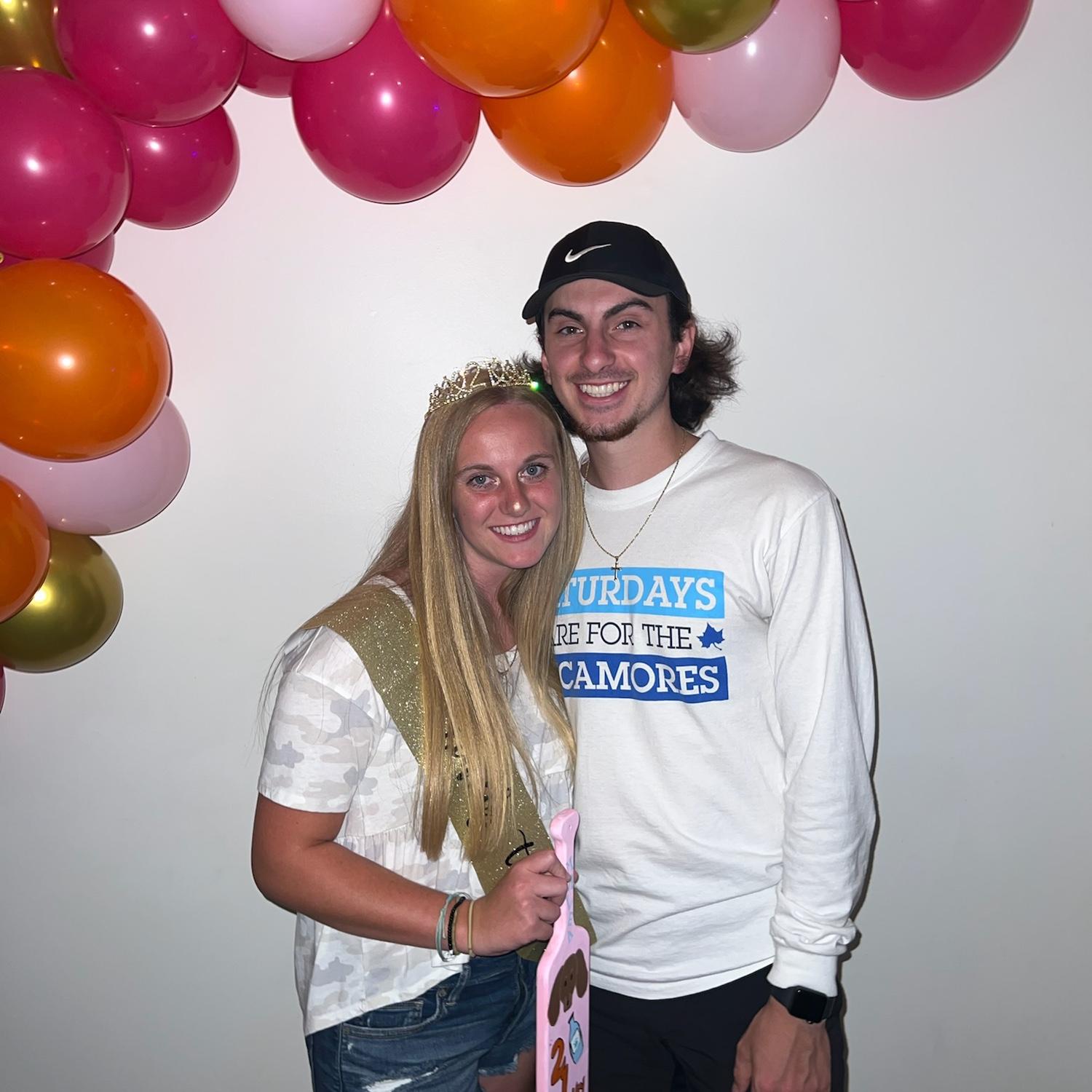 Nicholas hosted Malea's 21st birthday party "sorority paddle night". 
August 2023.