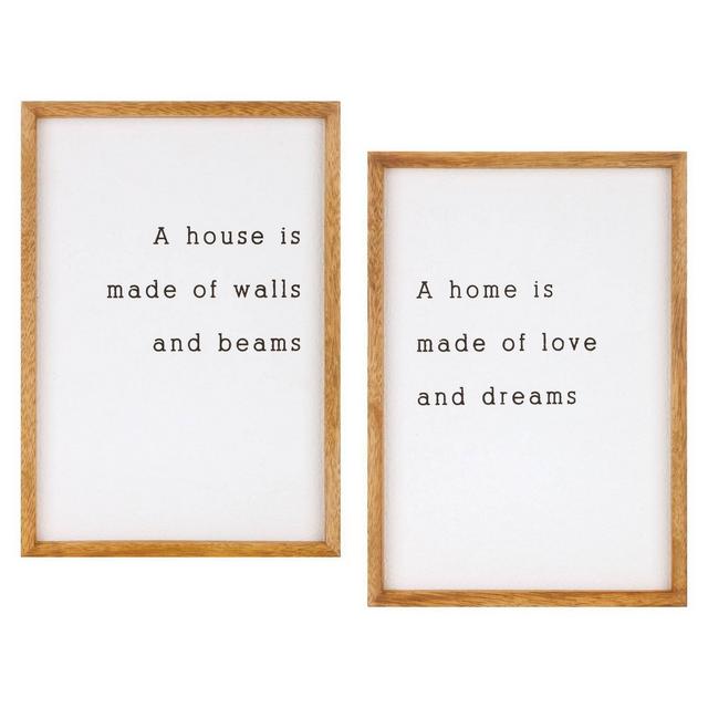 (Set of 2) Modern Farmhouse Home Textual Framed Word Wall Art - Gallery Solutions