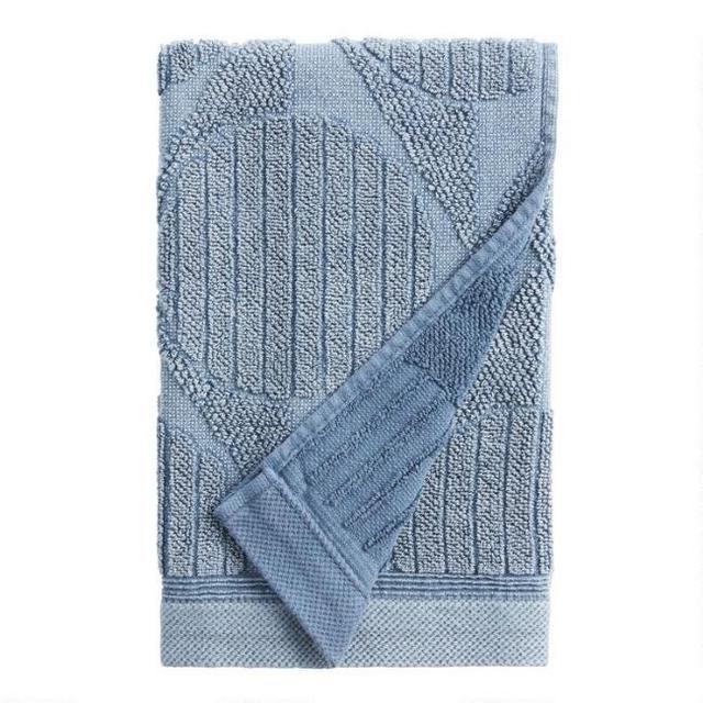 Indigo Sunfaded Sculpted Dot Claude Hand Towel