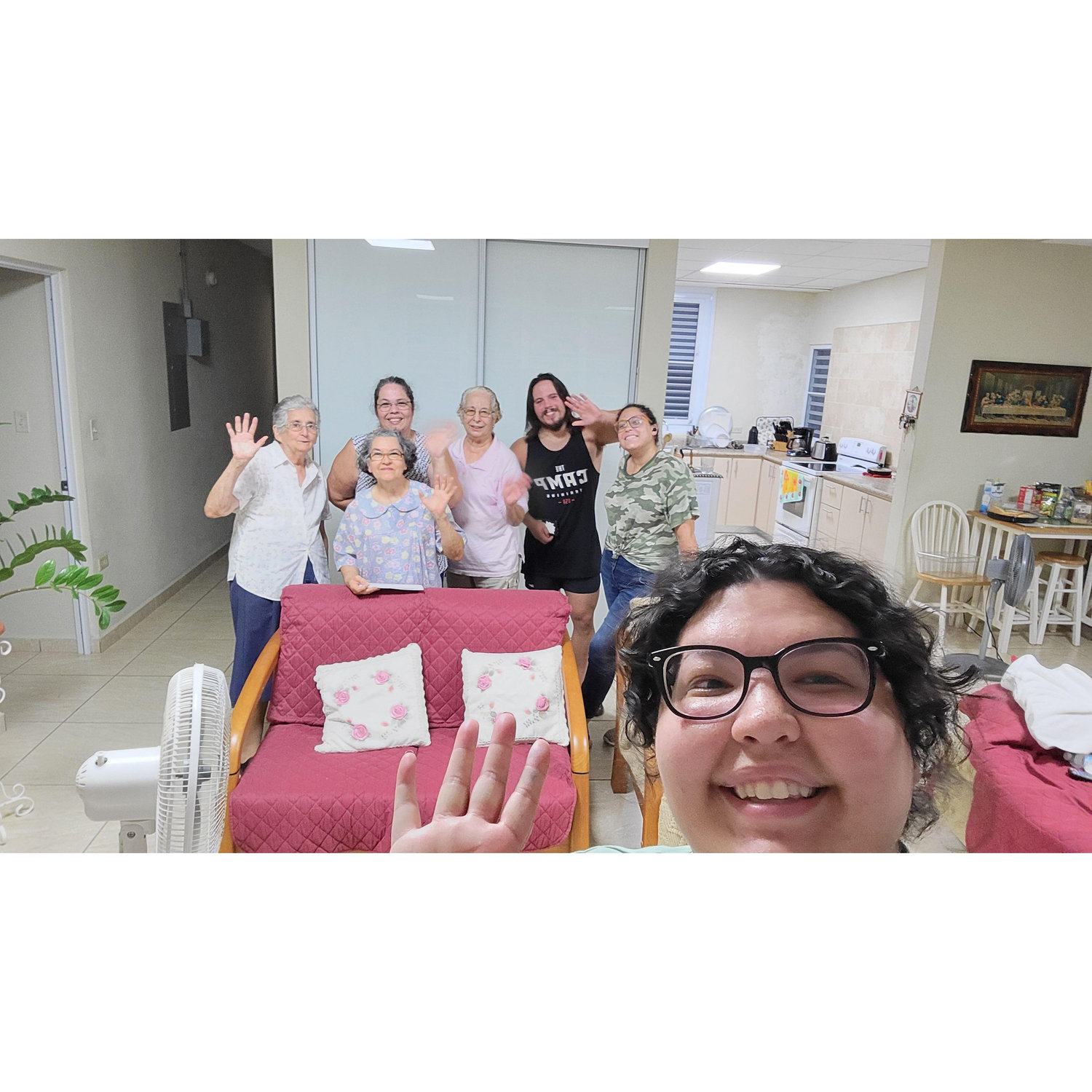 Daniel with my mom, sister and Nuns in PR!