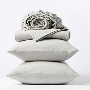 Cloud Brushed™ Organic Flannel Sheet Set -Pale Gray Heather