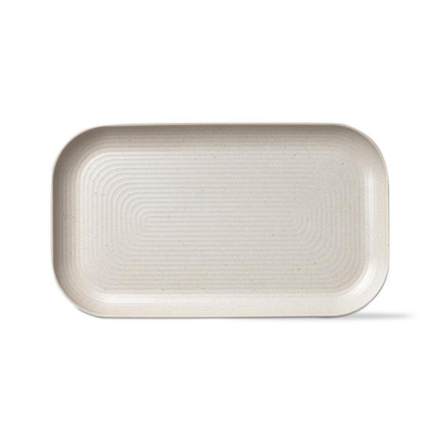 TAG Cream Brooklyn Melamine Brooklyn Melamine Plastic Dinning Serving Platter Dishwasher Safe Indoor/Outdoor 17x10 inch Serving Platter