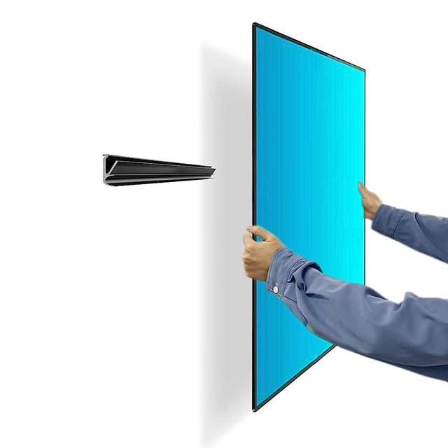 No Stud TV Wall Mount, Drywall Studless TV Hanger No Damage, No Drill, Non Screws, Flat Screen Easy Install Bar Bracket fits VESA 12-55 inch TVs up to 99 lbs, Include Hardware Levels