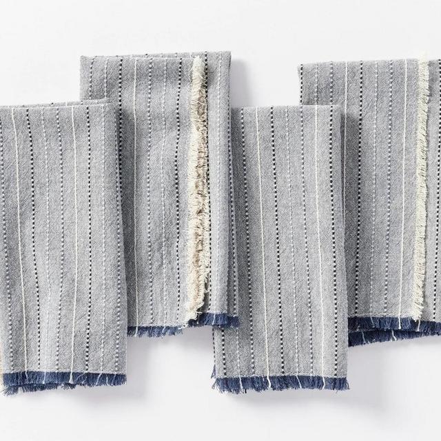 Fringe Stripe Organic Napkin, Set of 4