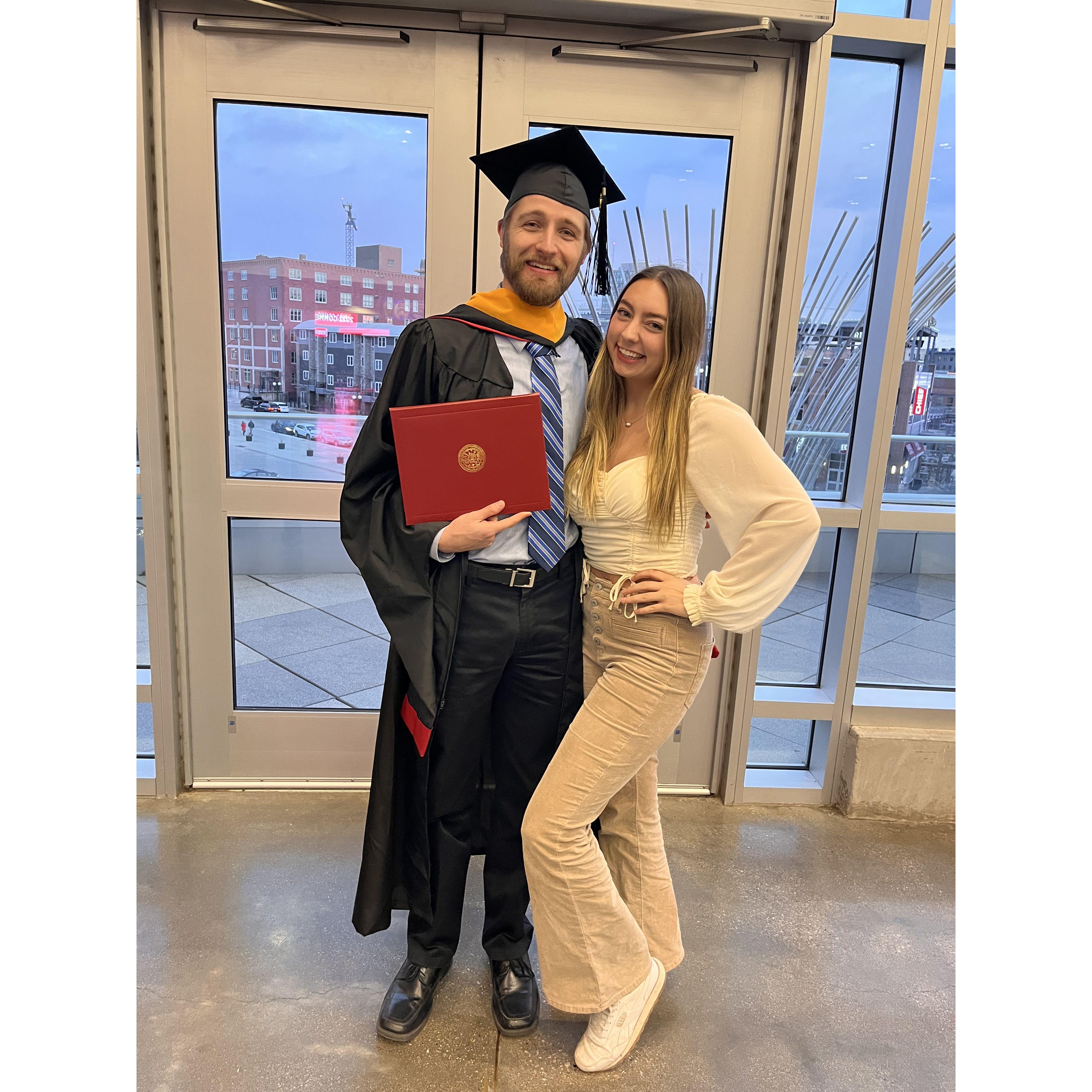 Jacob's graduation with his Master's degree