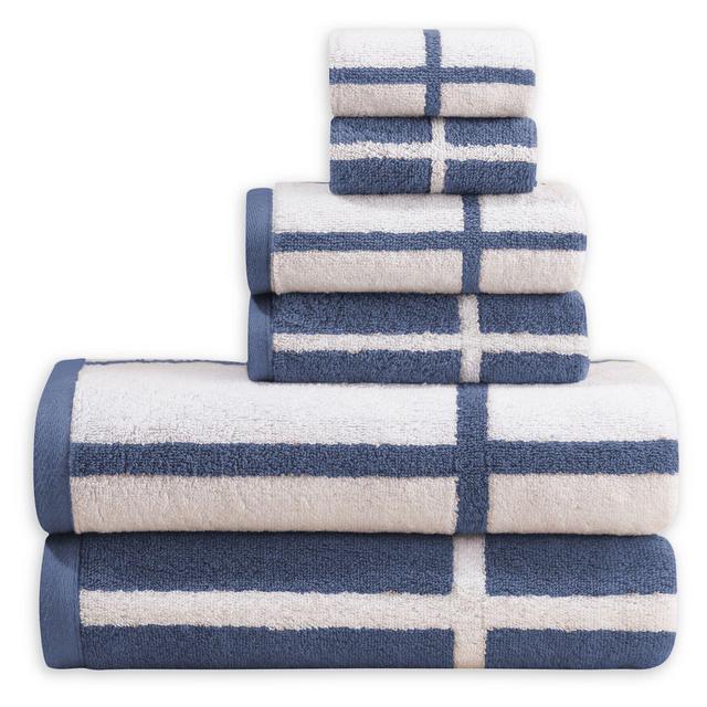 Landon 6-Piece Towel Set in Blue/White