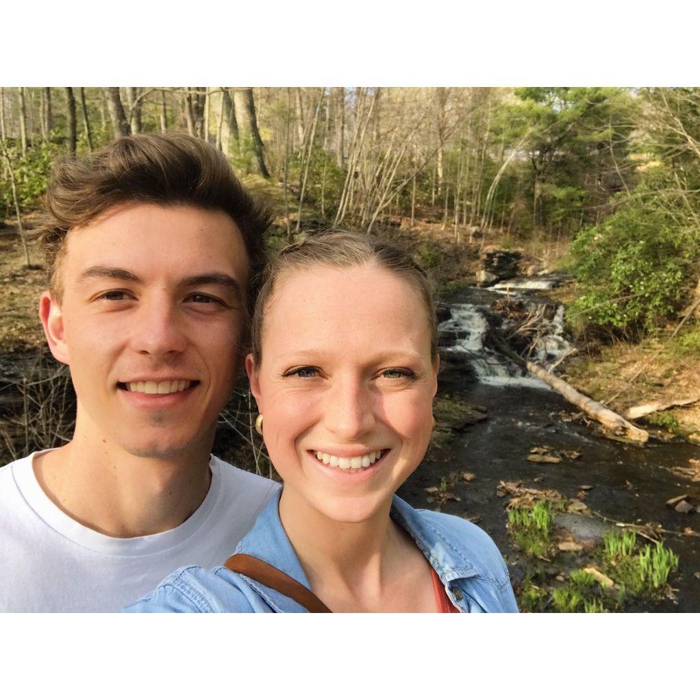 Walking through the park in Worcester, MA