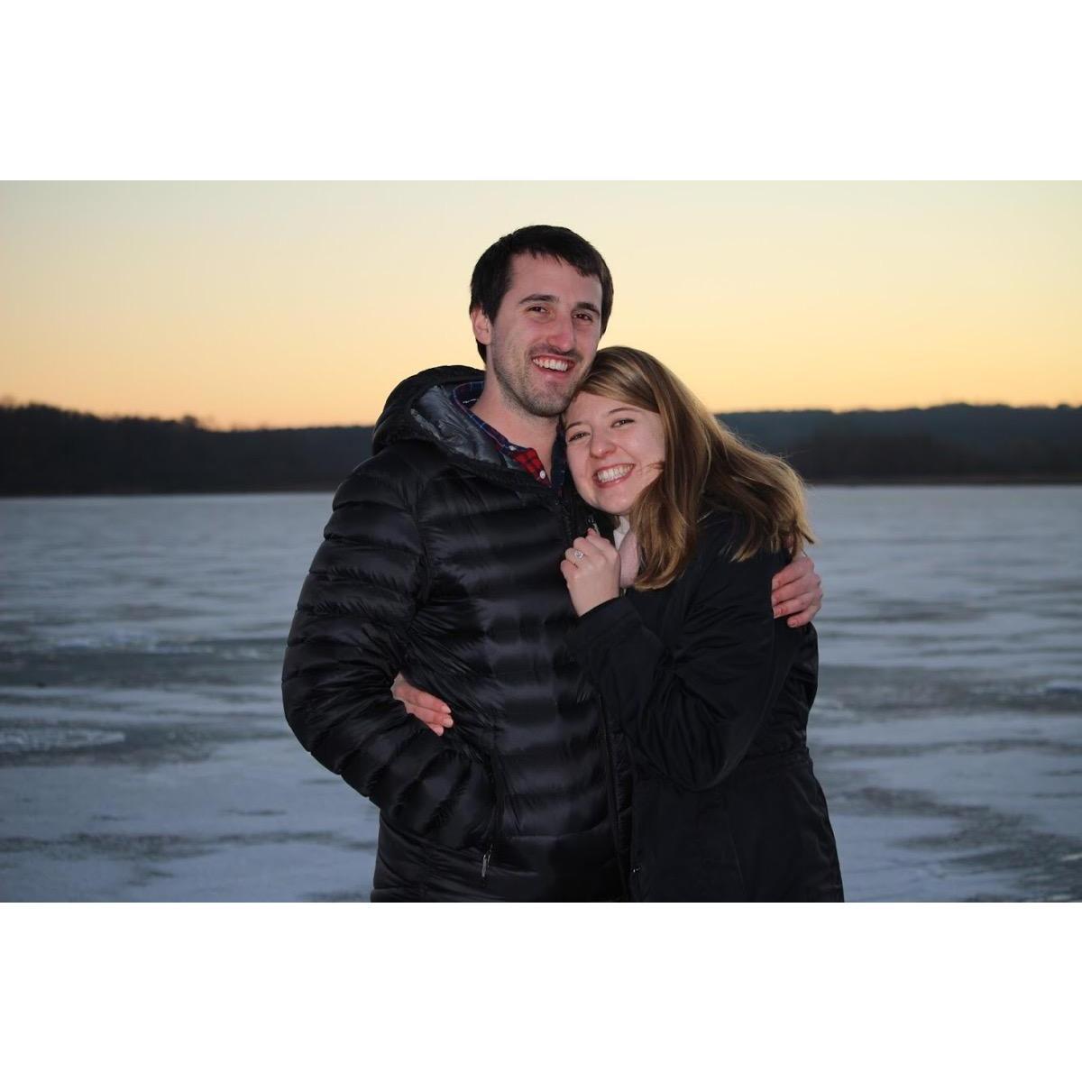2 southerns get engaged on a frozen lake