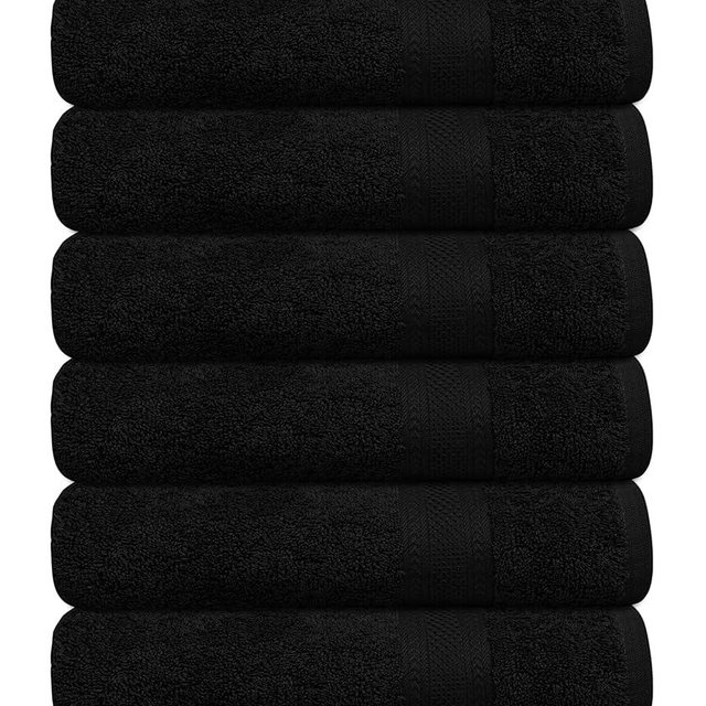 TEXCRAFT Large Bath Towels, Cotton Terry Towels for Bathroom, Towel Set, Quick Dry, Lightweight, Highly Absorbent, Soft Feel, 24 x 50 Pack of 6 for Shower, Pool, Spa, Gym, Hand Towel for Daily Use.