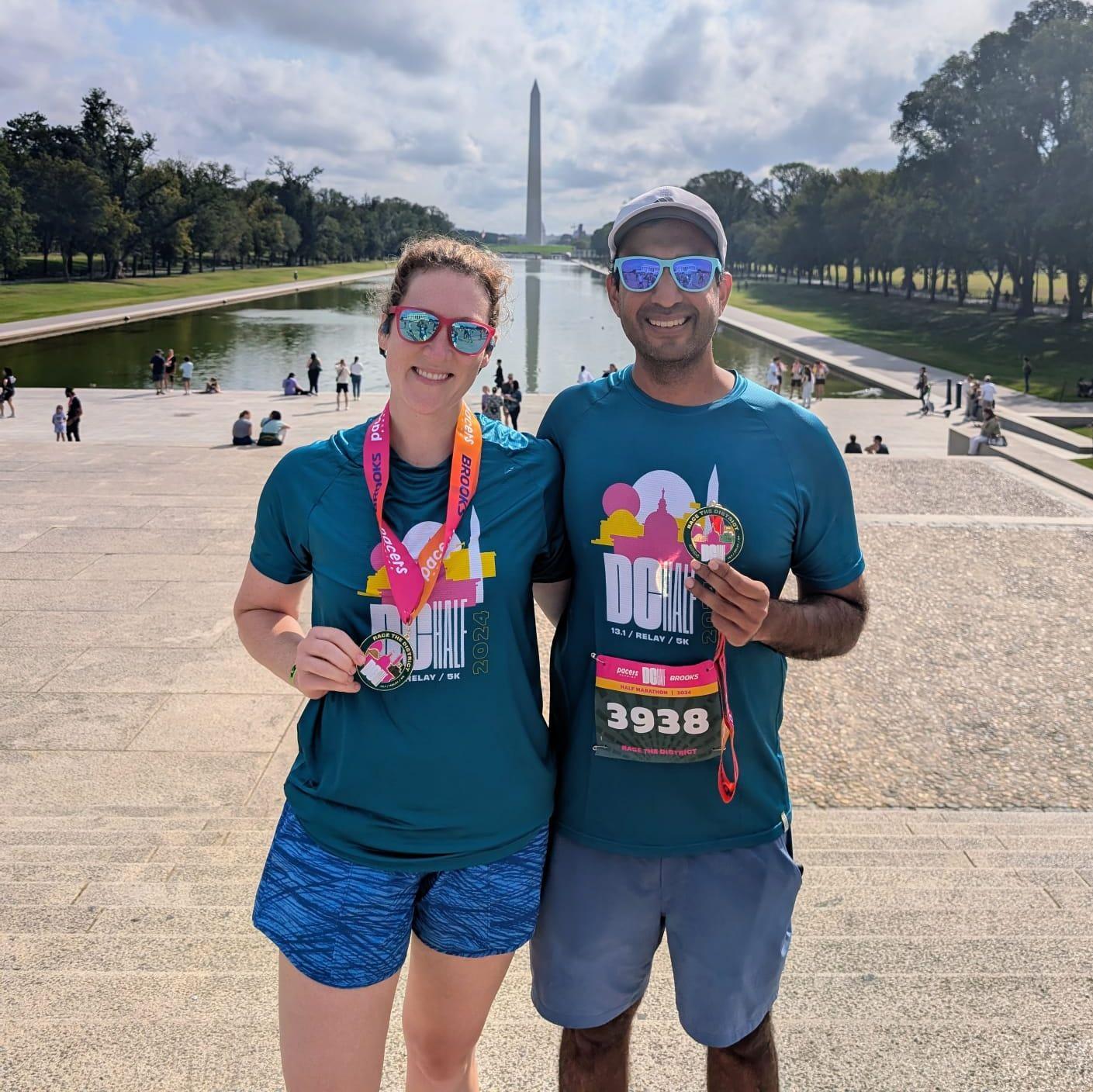 Completed a half marathon together in Washington, DC.