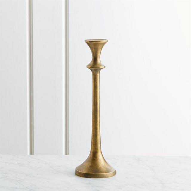 Emmett Antique Brass Taper Candle Holder 11.75"