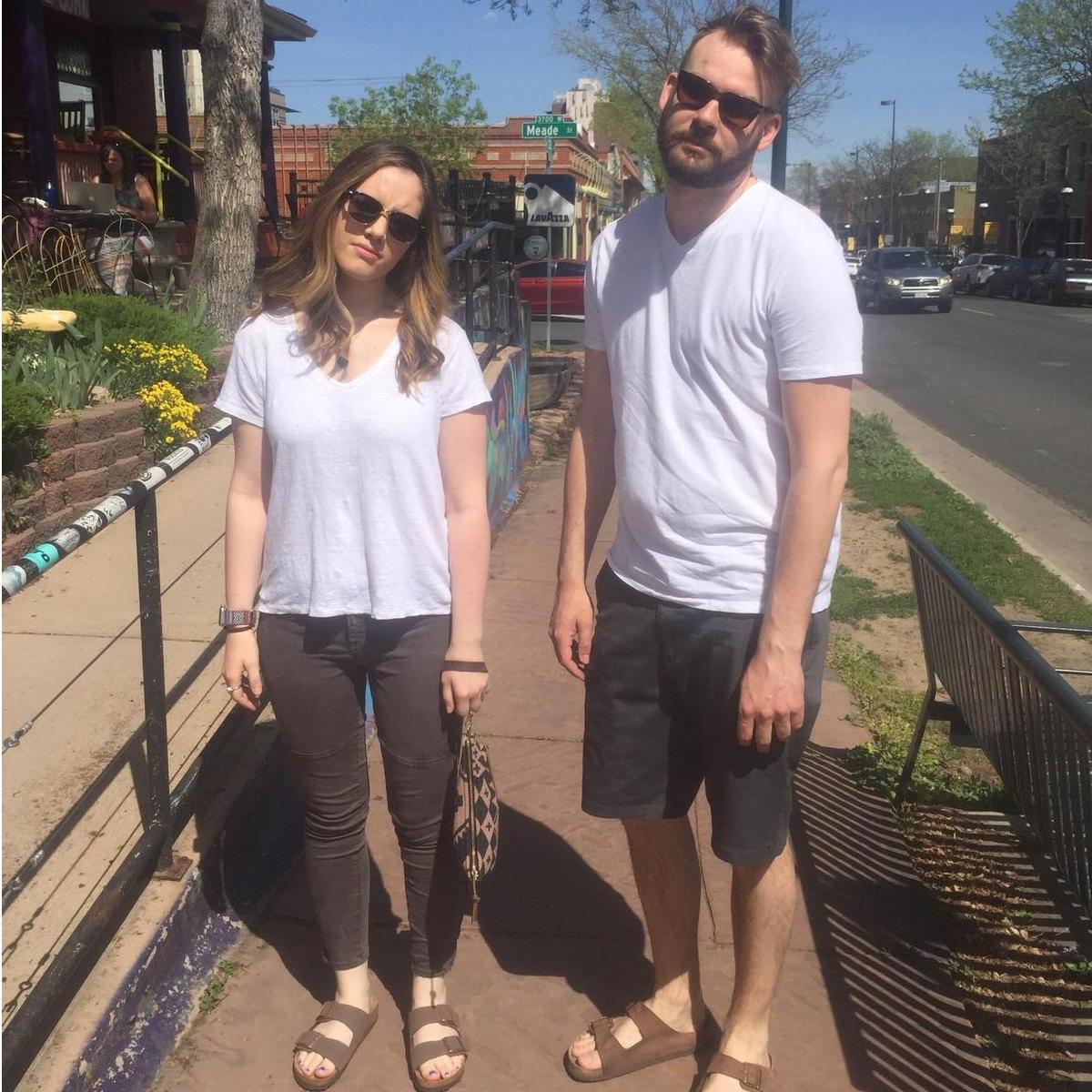 Jordan pointed out we were dressed alike. Our reaction to said revelation...