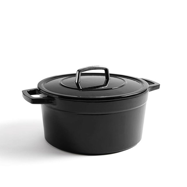 Martha by Martha Stewart 7 QT Enameled Cast Iron Dutch Oven w/Lid - Obsidian