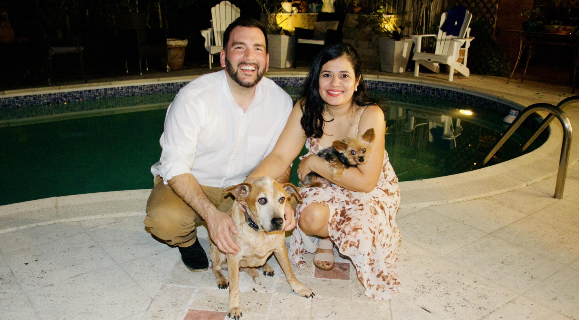 In Miami during our engagement party!