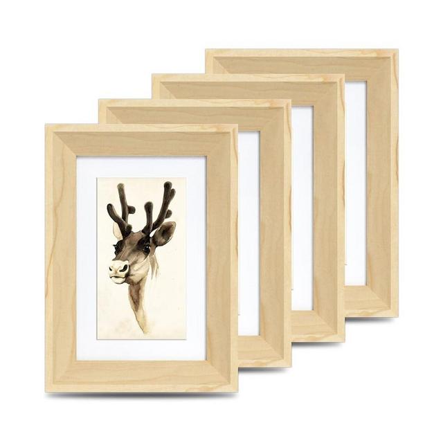 PICTUOTO 4x6 Picture frame, Wooden frame, Picture frame for wall and desktop, Natural Oak frame, Display 4×6 picture, Natural Oak Picture frame, set of 4