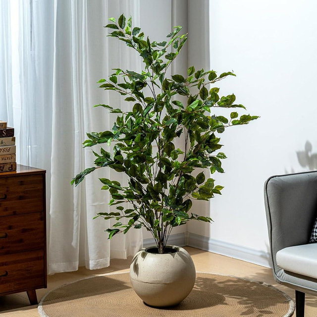 Bailikang 4ft Artificial Ficus Tree-Artificial Plants Indoor,Faux Tree,Tall Fake Plants Indoor Fake Tree Artificial Trees for Home Decor Indoor,Living Room Corner Decor