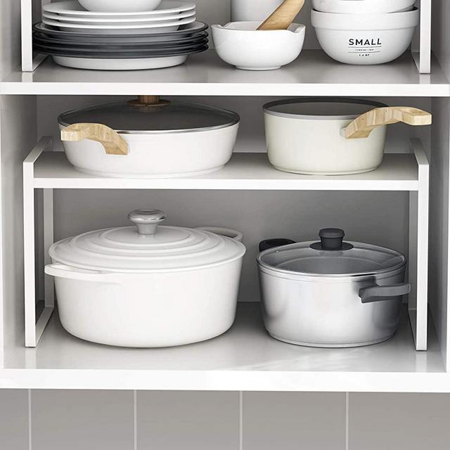 Countertop Organizer, Cupboard Stand Spice Rack, Cabinet Pantry Shelf, Organization and Storage For Kitchen Bathroom (Metal Plate, 16")