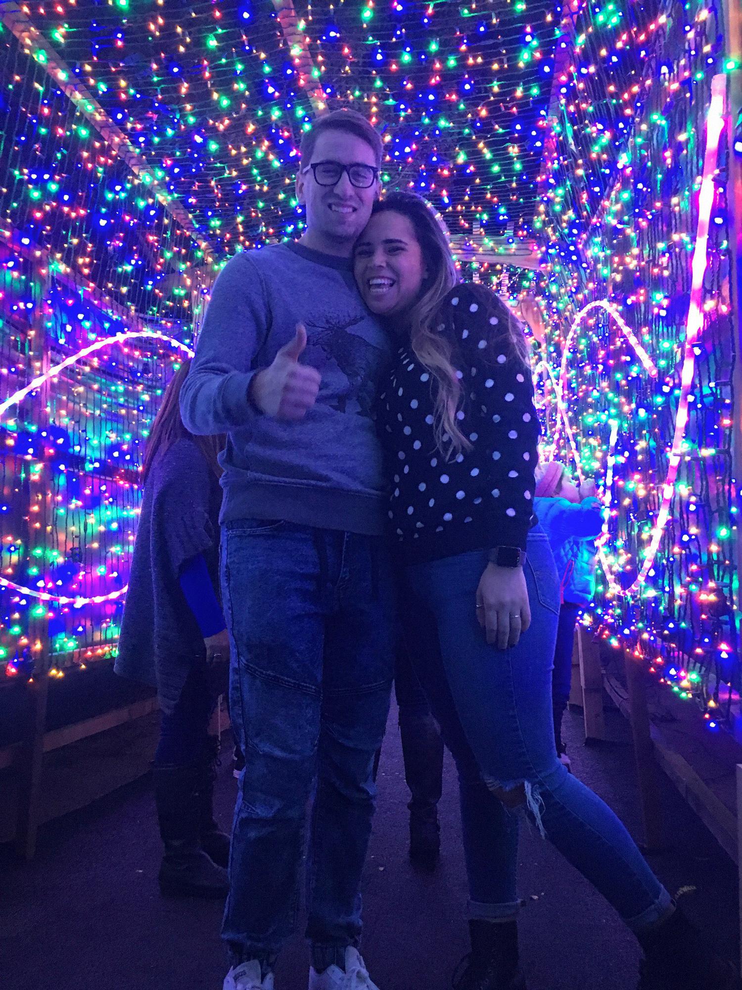 On one of our first dates to the LA Zoo Christmas lights