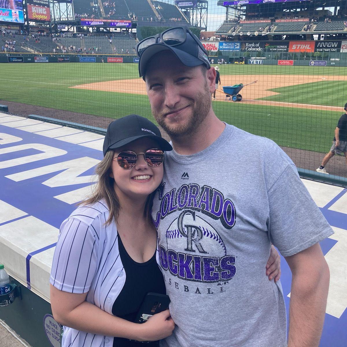 Amanda's 1st time meeting Kyle's dad was at a Denver Rockies game in 2022