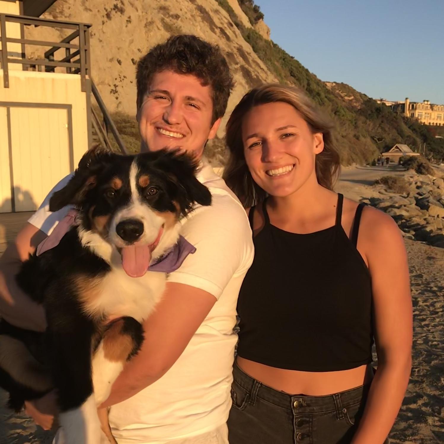 Fun fact - Remi is half Bernese Mountain Dog and half Australian Shepard. She is 6 years old and weighs about 70lbs. This is their first baby they have raised together!