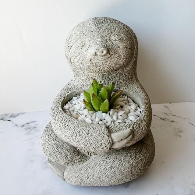 Adorable Concrete Sloth Planter | Small Succulent Holder | Sloth Planter | Air Plant Holder | Sloth Decor