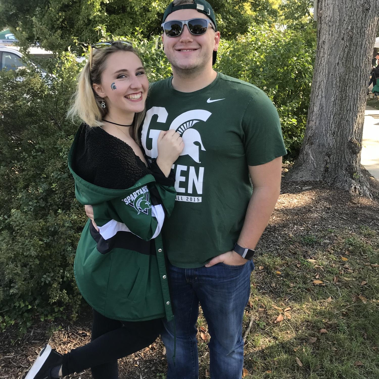 Tailgating at Michigan State during our senior year, fall 2018.
