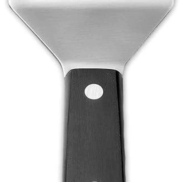 DUE BUOI Small Square Flexible Spatula - Blade 2.56" X 2.56" - Solid stainless steel - Professional quality restaurant - Kitchen bbq grill griddle Hamburger - Full Tang Triple Riveted. ICQ Approved.