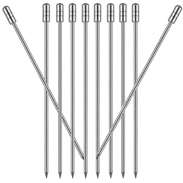 LB-LAIBA Stainless Steel Cocktail Picks Martini Olive Picks for Mojitos Bloody Marys Olives Appetizers Fruits Sandwiches Drink Home Bar Decor 10 pieces (Silver)