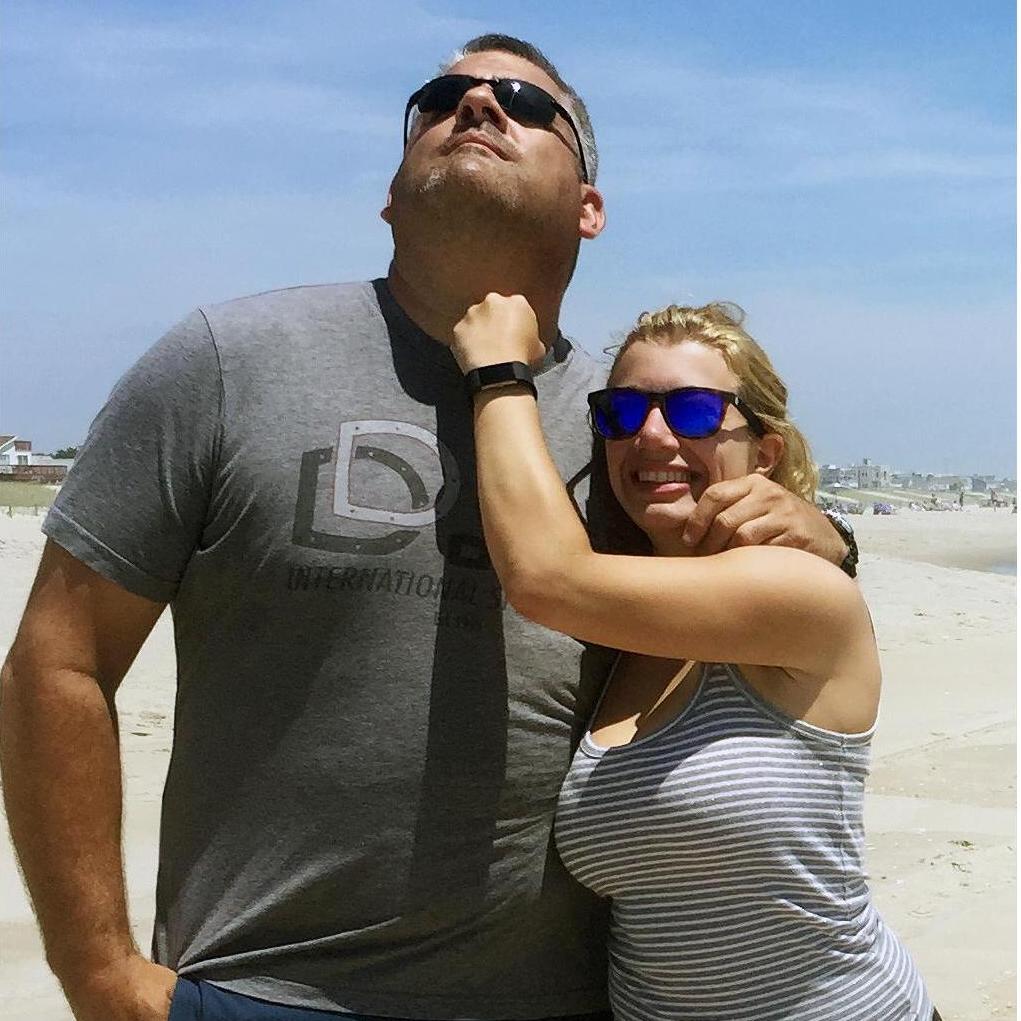 Not quite sure what is happening here. At least one of us is having fun at the beach!