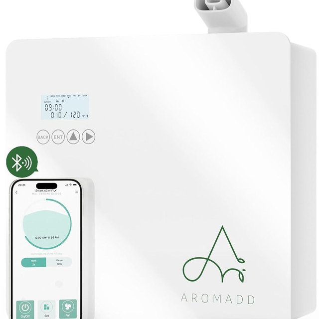 2025 Upgraded 3500 Sq.Ft Smart Scent Machine - HVAC System, Whole House Aroma & Hotel Collection Diffuser, Waterless Essential Oil Diffuser for Home, Office, 600ML Capacity, Cold Air Tech (White)