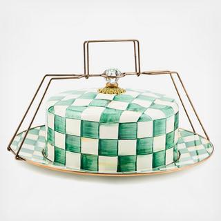 Emerald Check Steel Cake Carrier