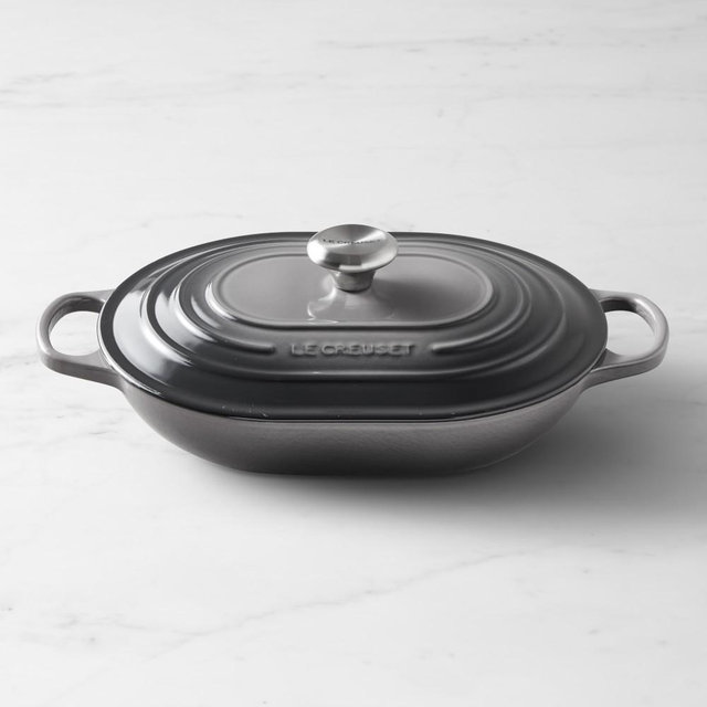 Le Creuset Signature Enameled Cast Iron Oval Braiser 3 3/4-Qt., Oyster