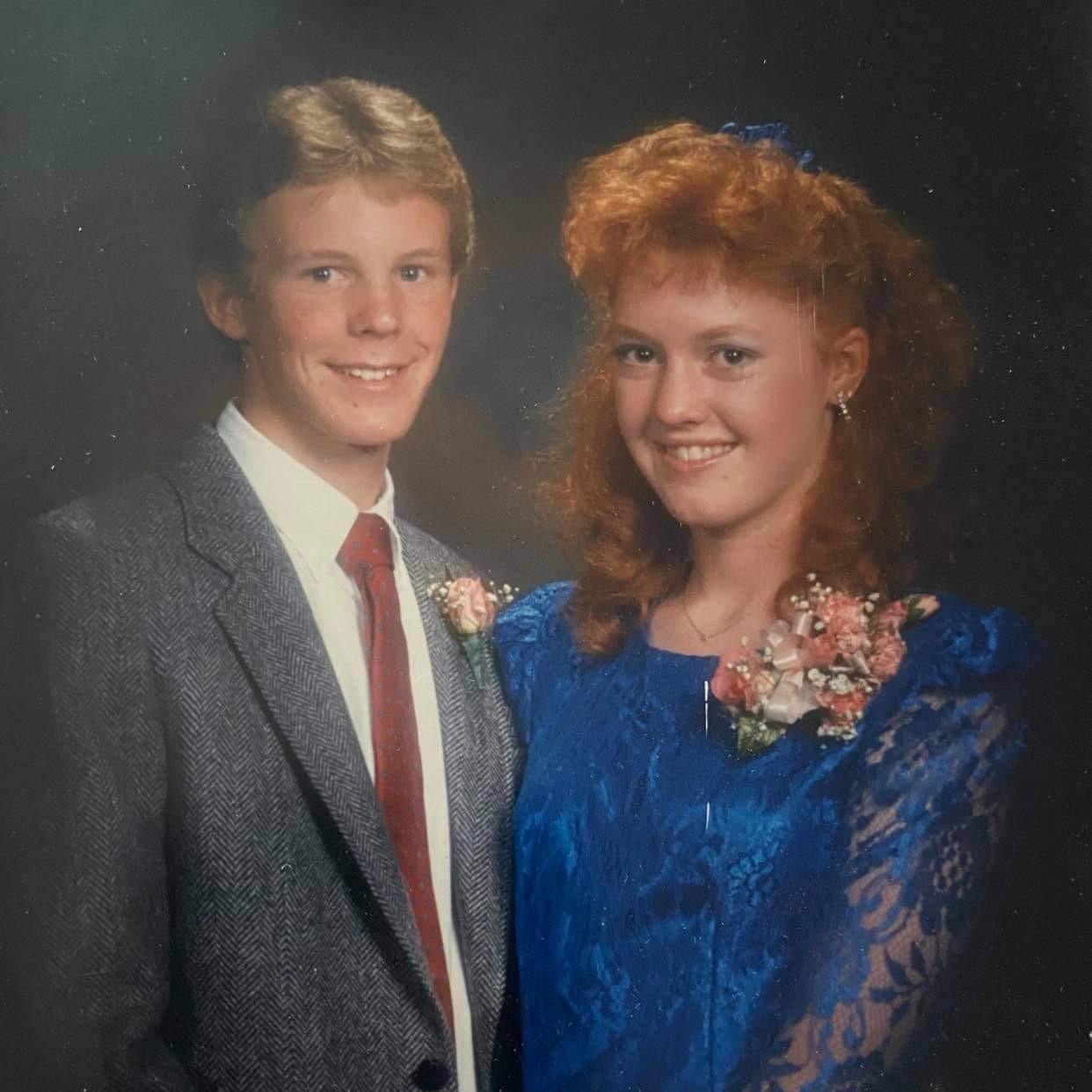 Jen (14 yrs old) at Sophomore Homecoming with bf Robert Overall