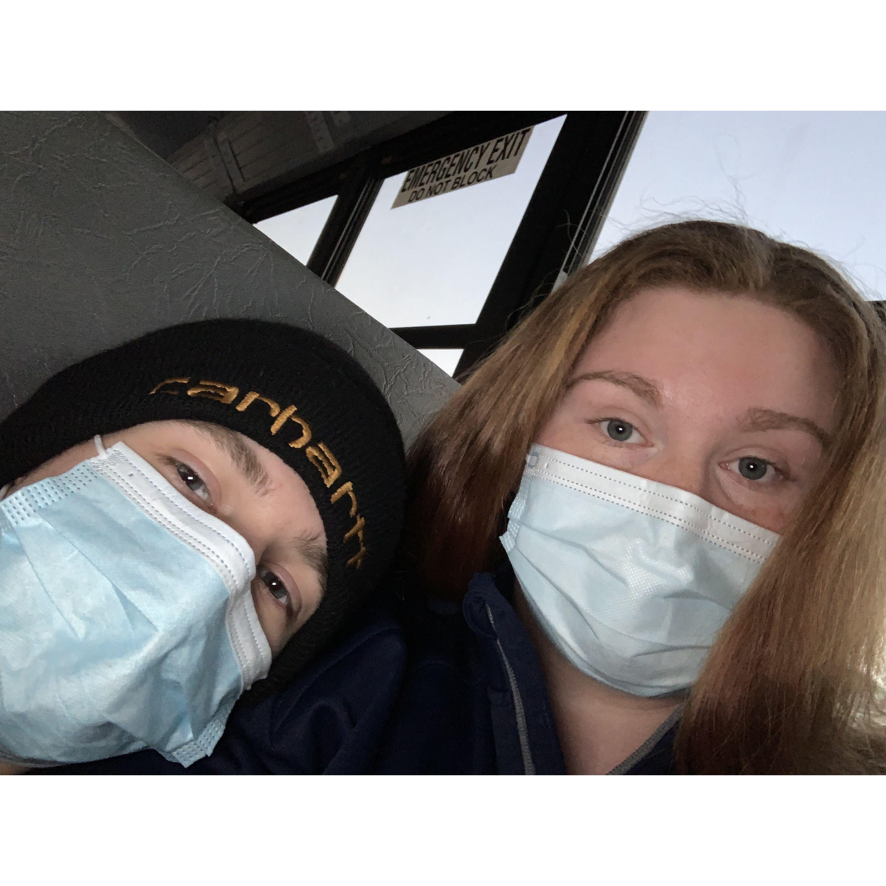 On our way to a Swim meet! We first met in 2021 post covid through our high school swim team.