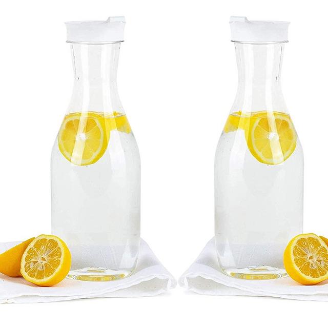 Party Bargains Clear Plastic Pitcher [2 Pack] 50 Oz Premium Quality & Heavy Duty Water Containers | Excellent for Iced Tea, Powdered Juice, Cold Brew, Mimosa Bar, More