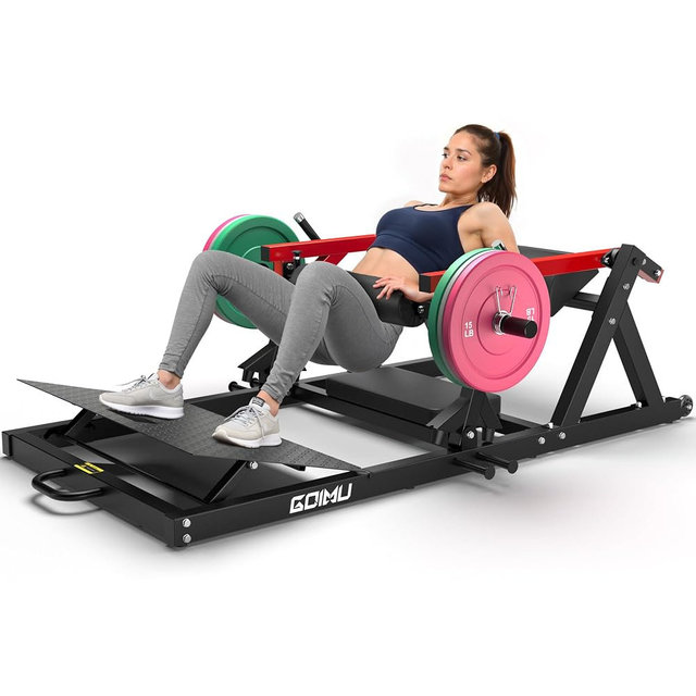 Goimu HT01 Hip Thrust Machine, 800LBS Plate-Loaded Glute Drive with Band Peg, Heavy Duty Glute Bridge Machine with Weight Holder, Butt Exercise Equipment for Glute Muscles Building