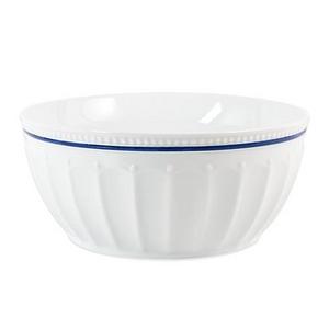 Everyday White® by Fitz and Floyd® Blue Rim Fluted Serve Bowl