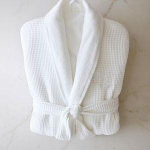 Waffle Weave Resort Robe- NO MONOGRAM/ SIZE SMALL WHITE